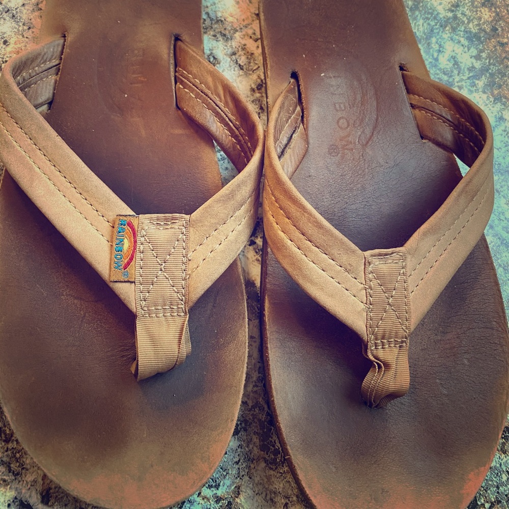Size 10 rainbow flip flops